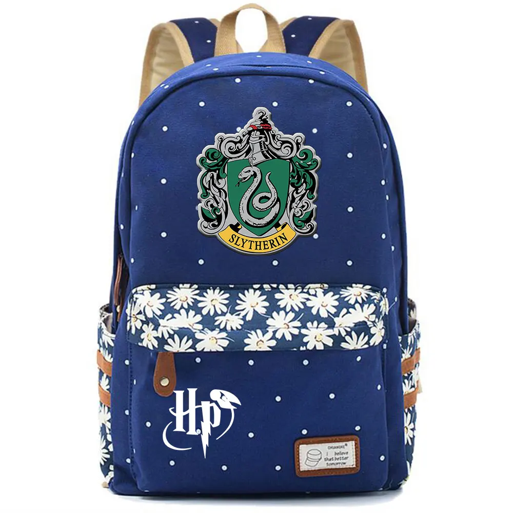 F0303 крутая Волшебная школьная змея «Слизерин» Детская школьная сумка для девочек школьная сумка женский рюкзак для подростков холщовый женский рюкзак - Цвет: F03-02