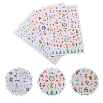 

5 Sheets Self-adhesive Christmas Manicure Decals Nail Decorations Nail Sticker Nail Art Decal for Female Woman Lady