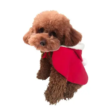 

Pet Christmas Costume Poncho Cape with Hat Santa Claus Cloak for Cats and Dogs 634E