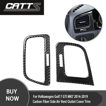 

Carbon Fiber Sticker Car Side Air Vent Outlet Cover Trim Decal For VW Golf 7 GTI MK7 2014-2019 Car-styling