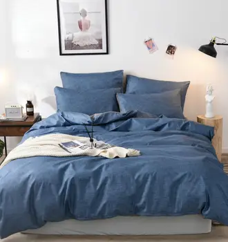 

Classic Bedding Set Solid Plain Color Quite Cover Sets Without Bed Sheet Duvet Cover 3/4 Pcs Bedclothes Cover Bedding Set