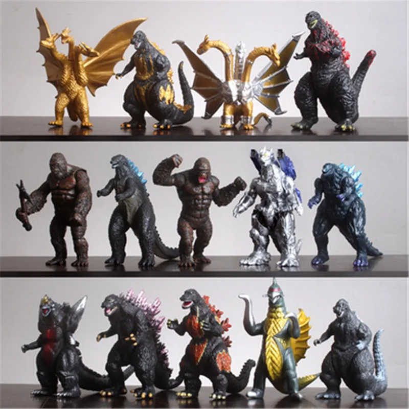 Godzilla VS King Kong Of Monsters Soft Rubber Large Doll Action Figure PVC Toy Hand Made Model Fury Dinosaur Joint Movable Figma | Игрушки и