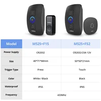 KERUI M525 Outdoor Wireless Doorbell Waterproof Smart Home Door Bell Chime Kit LED Flash Security Alarm