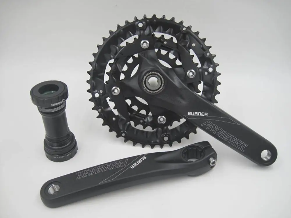 

PROWHEEL 9 speed crankset integrated hollow shifting sprocket aluminum alloy crank mountain bike hollow one sprocket wheel