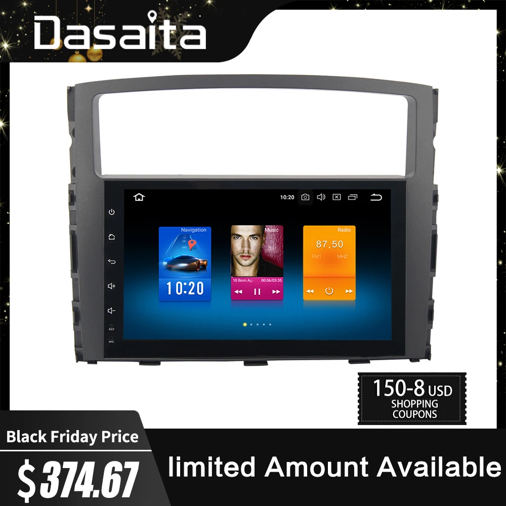 Dasaita " 1 Din автомобильный радиоприемник gps Android 9,0 для Mitsubishi Pajero V97 V93 2006 2007 2008 2009 2010 2011 2012 2013 MP3 TDA7850