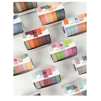 

6pcs Color of Year Paper Washi Tape Set 10mm Mini Lace Adhesive Masking Tapes Note Stickers Decoration Home DIY Art Album F820