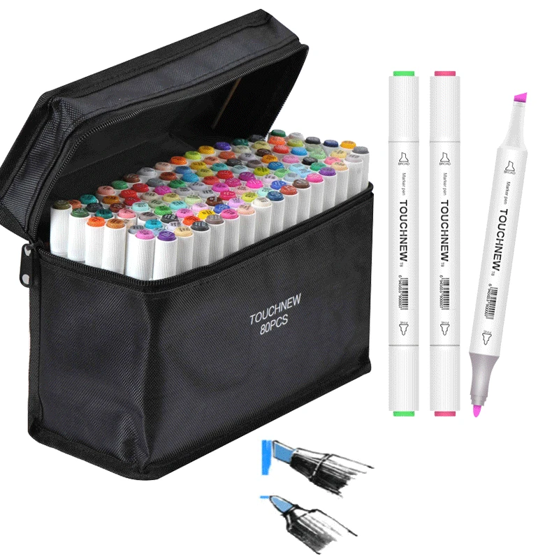 168 Colors Pen Marker Set Dual Head Sketch Markers - 30/40/60/80/168 Color  Art - Aliexpress