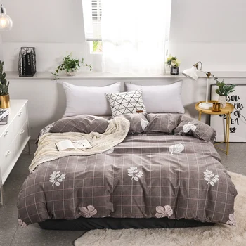 

1pc Brown Classic Plaid Printed Duvet Cover New Men Plain Quilt Cover with Zipper Twin Full Queen King Size Bed Set Bedclothes