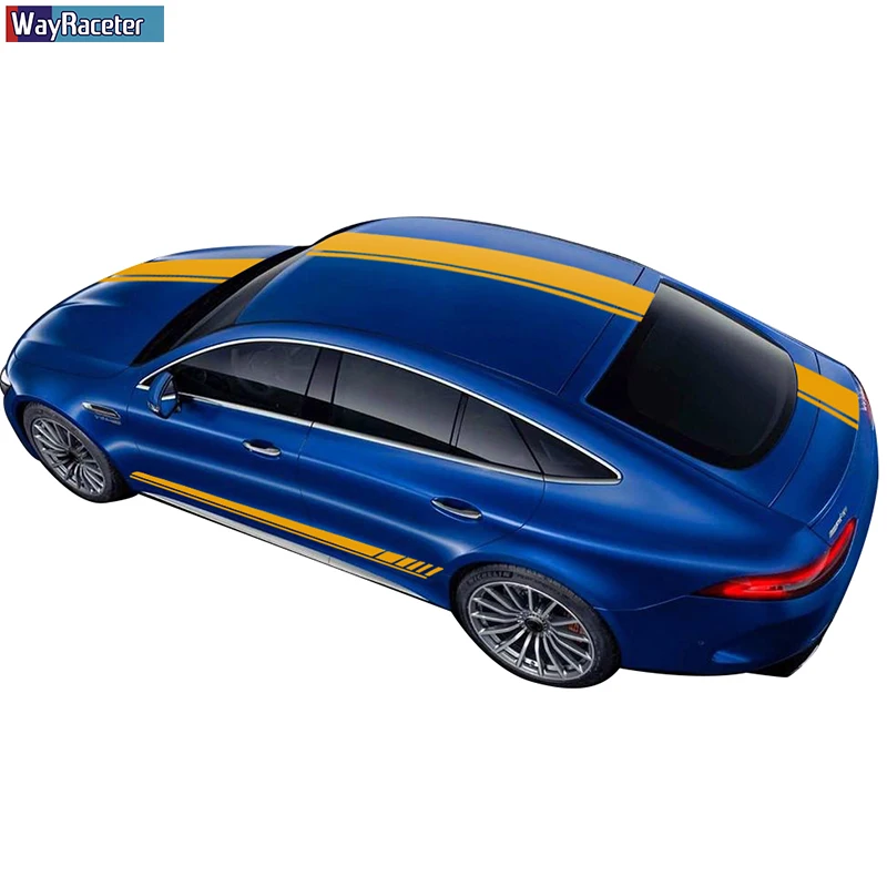 5 Pcs Edition One Car Hood Roof Tail Door Side Stripes Sticker, for  Mercedes Benz AMG GT 4-Door X290 GT63 S GT43 GT53 Accessories