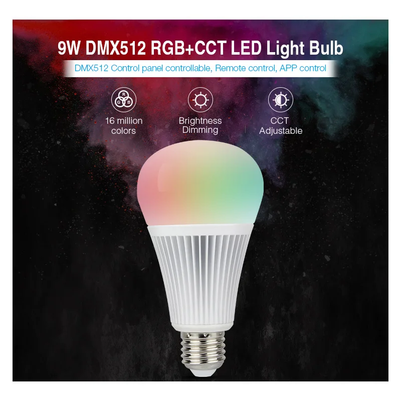 MiBOXER FUTD04 E27 9 Вт DMX512 RGB + CCT светодиодный светильник DMX 512 передатчик 2 4 ГГц зоны