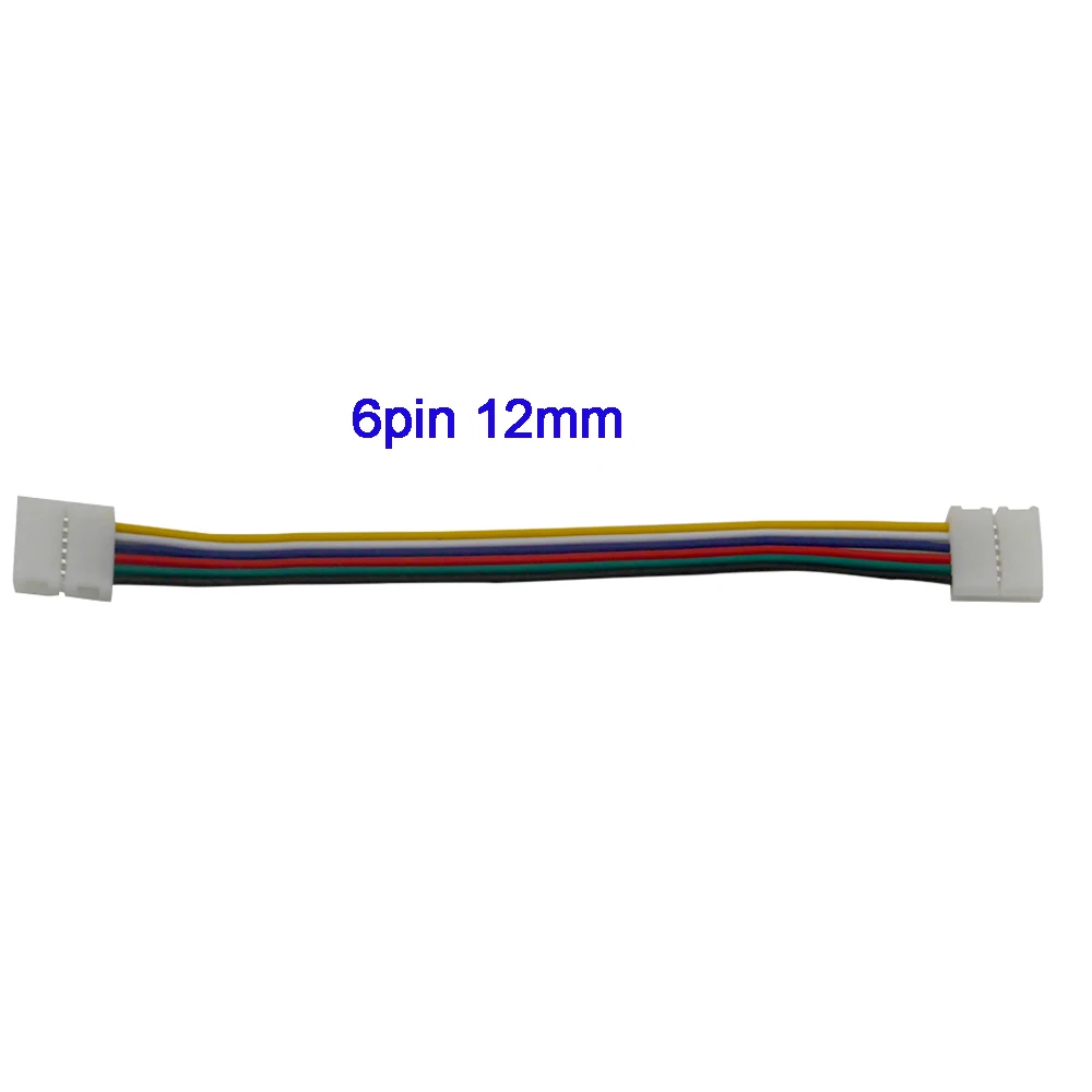 5 шт. 2pin 3pin 4pin 5pin 6pin для сварки Разъем карабин кабель для RGB RGBW rgbww светодиодный полосы света светодиодный светильник лента - Цвет: 6pin   12mm    B