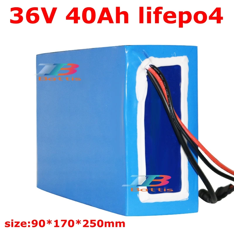 Водонепроницаемый 36V 40AH Lifepo4 литиевый аккумулятор BMS для 2000 Вт Электрический скутер велосипед трехколесный велосипед Гольф-кары резервного питания постоянного тока+ 5A зарядное устройство