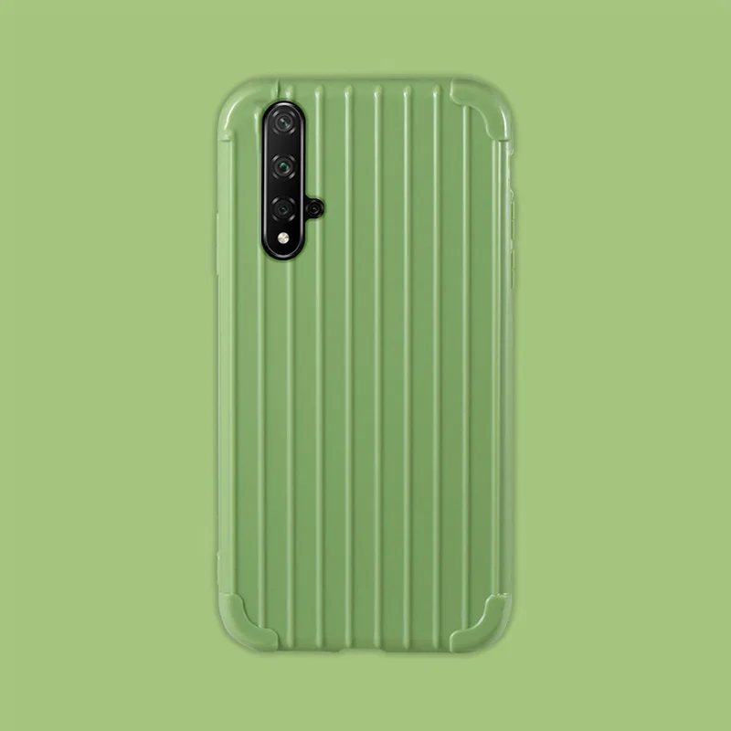 green Роскошный багажный чехол для huawei honor 20, Модный милый чехол для костюма, чехол для багажника из ТПУ, силиконовая задняя крышка для huawei honor 20 S, сумка, чехол - Цвет: green