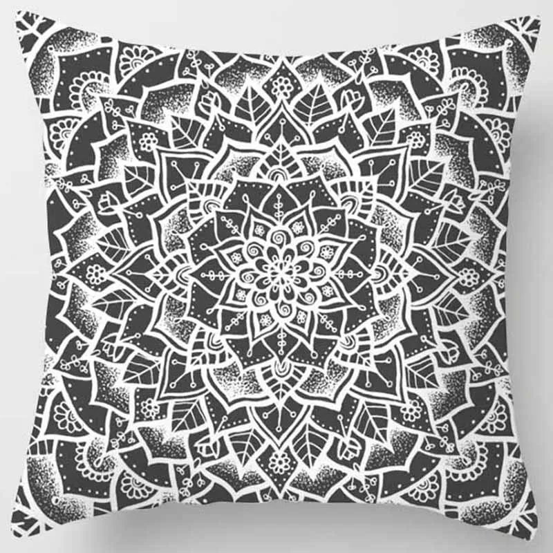 Federa copricuscino stile mandala indiano, 16 x 16, in cotone, cuscino decorativo etnico Pattern-4