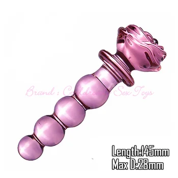 Crystal Glass Dildos Masturbator Realistic Dildo Penis Glass Beads Anal Butt Plug Sex toys for Woman Couples Vaginal Stimulation 5