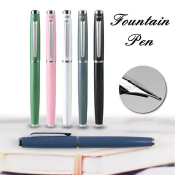 

1pc DELIKE Crescent Fountain Pen Metal Rod Color Paint Fountain Pen Student Calligraphy Pen Gift Boxed