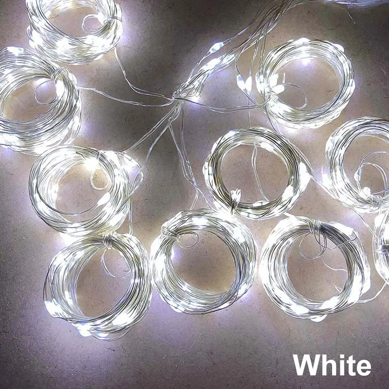 White Светодиодный Сказочный светильник-занавеска С usb-шнуром, с дистанционным управлением, для рождественской вечеринки, для свадьбы, сада, окна, Декор, Ночной светильник, для нового года - Испускаемый цвет: White