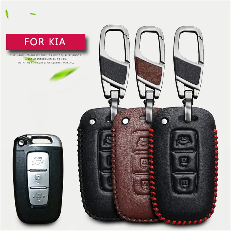 Кожаный чехол для автомобильного ключа Kia Rio 3 4 5 X line Sportage Ceed Sorento K5 K3 Cerato Picanto Stinger Niro