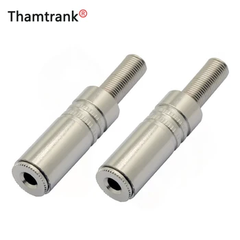 

10pcs/lot Jack 3.5mm 3 Poles Stereo Inline Socket Connector Metal Nickel Plated 3.5MM Jack W/ Spring Solder Connector