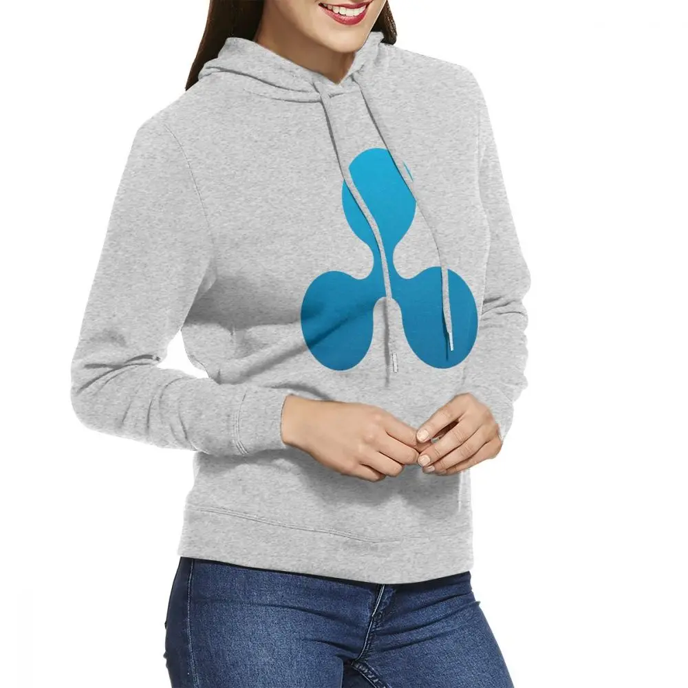 Ripple/женские толстовки с логотипом; пуловер с длинными рукавами; Повседневная хлопковая толстовка