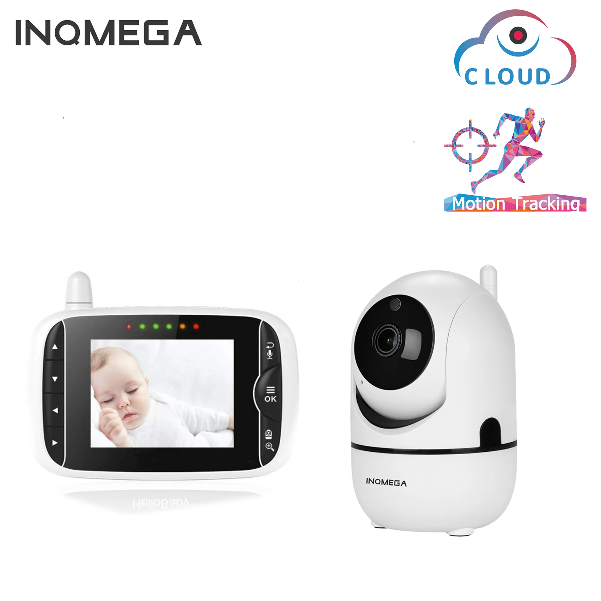 

INQMEGA security camera with its own monitor 4.3inch 1080P IR HD Baby Monitors Wireless Video Temperature Surveillance Cameras