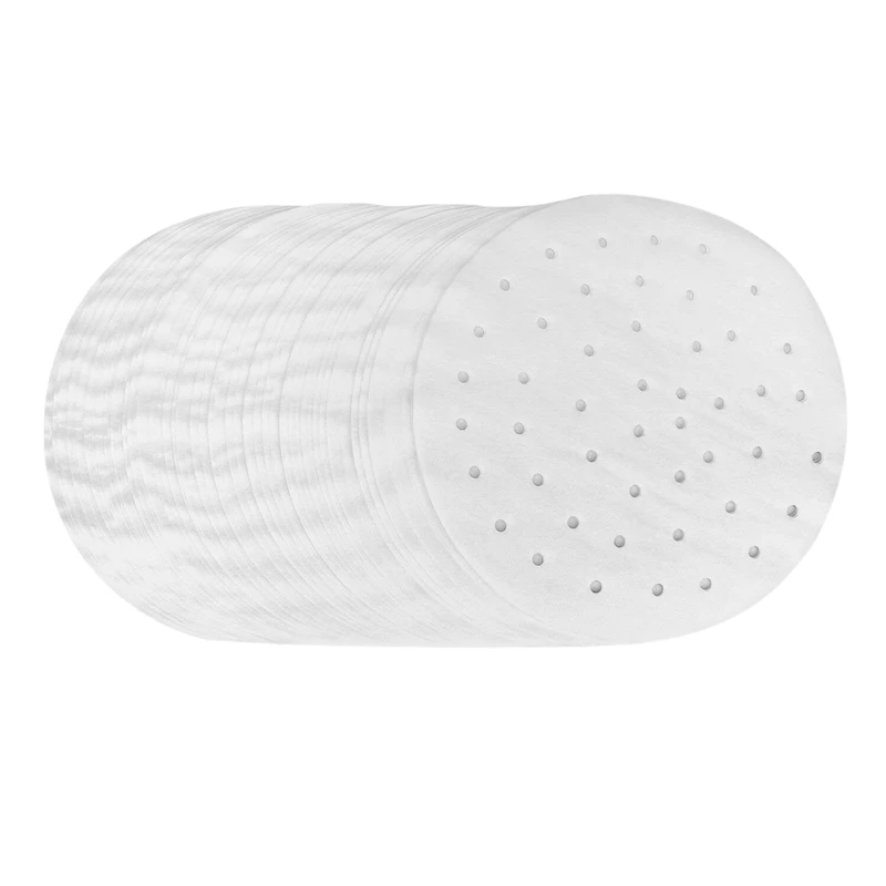 

New 400 pcs Air Fryer Parchment Paper Liners,9 Inch Bamboo Steamer liners, Non-Stick Perforated Parchment Paper Sheets Round for