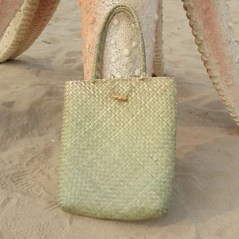 

Summer Beach Bag Rattan grass Weaved Casual Tote Shopping Handbags Women Travel Tourist Storage Bag Shoulder Bag(green)