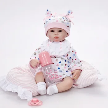 

45cm Full Body Silicone Rebirth Baby Girl Explosions Reborn Doll Simulation Baby Rebirth Doll