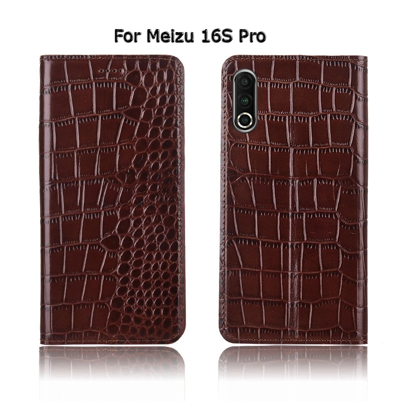 Крокодиловая текстура чехол для телефона чехол для Meizu 15 16th Plus 16s Pro 16xs 16X16 T Натуральная Воловья кожа флип-чехол для телефона