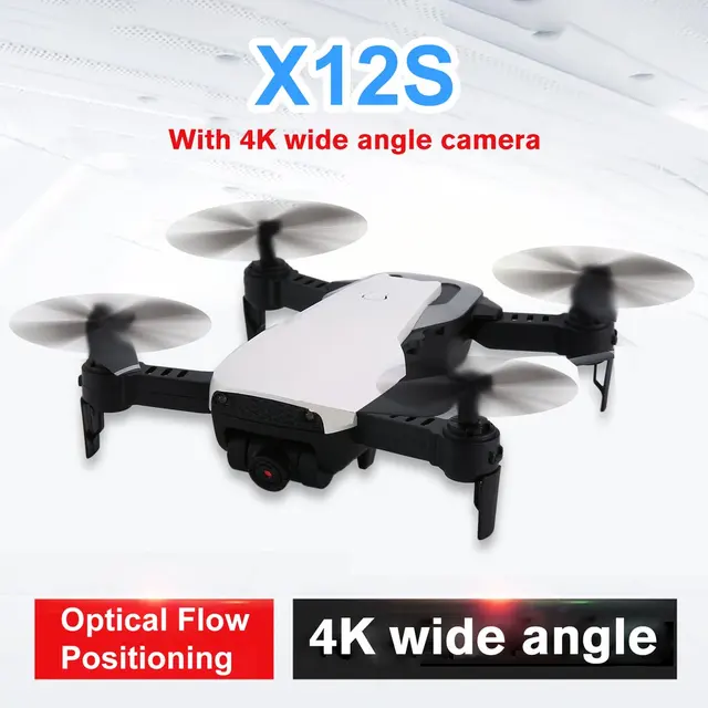 $51.02  new X12S Foldable Drone with 4K Camera HD HD 4 Axis Optical Flow WiFi FPV Drone RC Plane Altitude H
