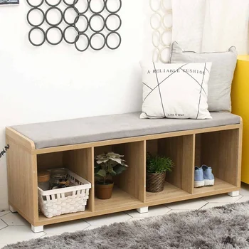 

Simple Modern 4 Grids Shoes Storage Cabinet Bookshelf Bookcase Shoe Bench Shoes Organizer For Office Home Living Room
