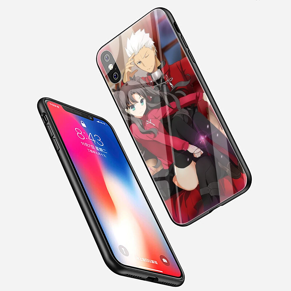 Чехол для телефона EWAU Fate Stay Night Rin Tohsaka& Archer из закаленного стекла для iPhone 5 5S SE 6 6s 7 8 plus X XR XS 11 pro Max