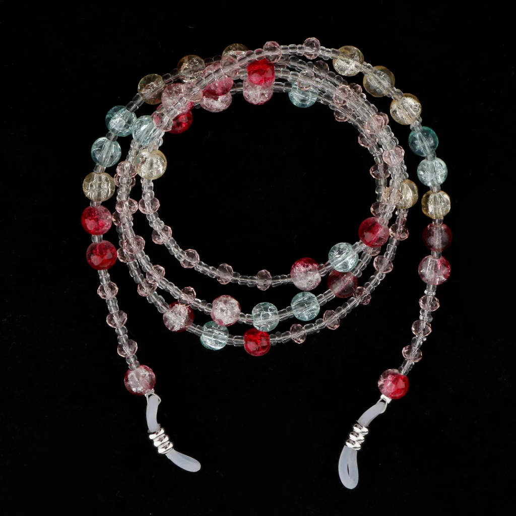 Beaded Eyeglass Sun Glasses Cord Eye Glasses Holder Spectacles Necklace Sunglass Reading Glasse Neck Strap Chain - Pink