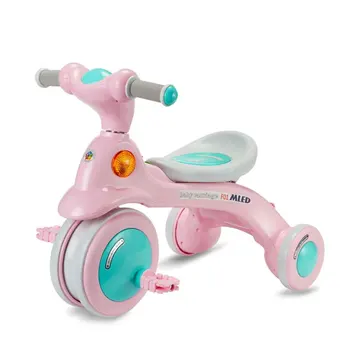 

Child Pedal Tricycle Environmental Protection Safety Lncrease Front Wheel Lantern Music System 2-8 Years Old