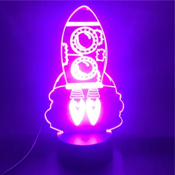 

Rocket Lift Off 3D Lamp for Room Decorative Bluetooth Speaker Base Novelty Gift for Friend Atmosphere Usb Led Night Light Lamp
