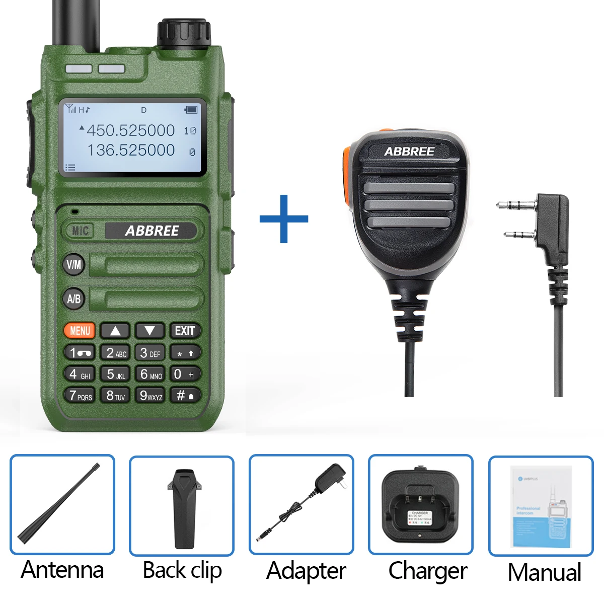 baofeng walkie talkie ABBREE AR-F5 Automatic Wireless Copy Frequency Walkie Talkie  Large LCD Display Upgrade Baofeng UV-5R Long Distance Radio baofeng walkie talkie Walkie Talkie