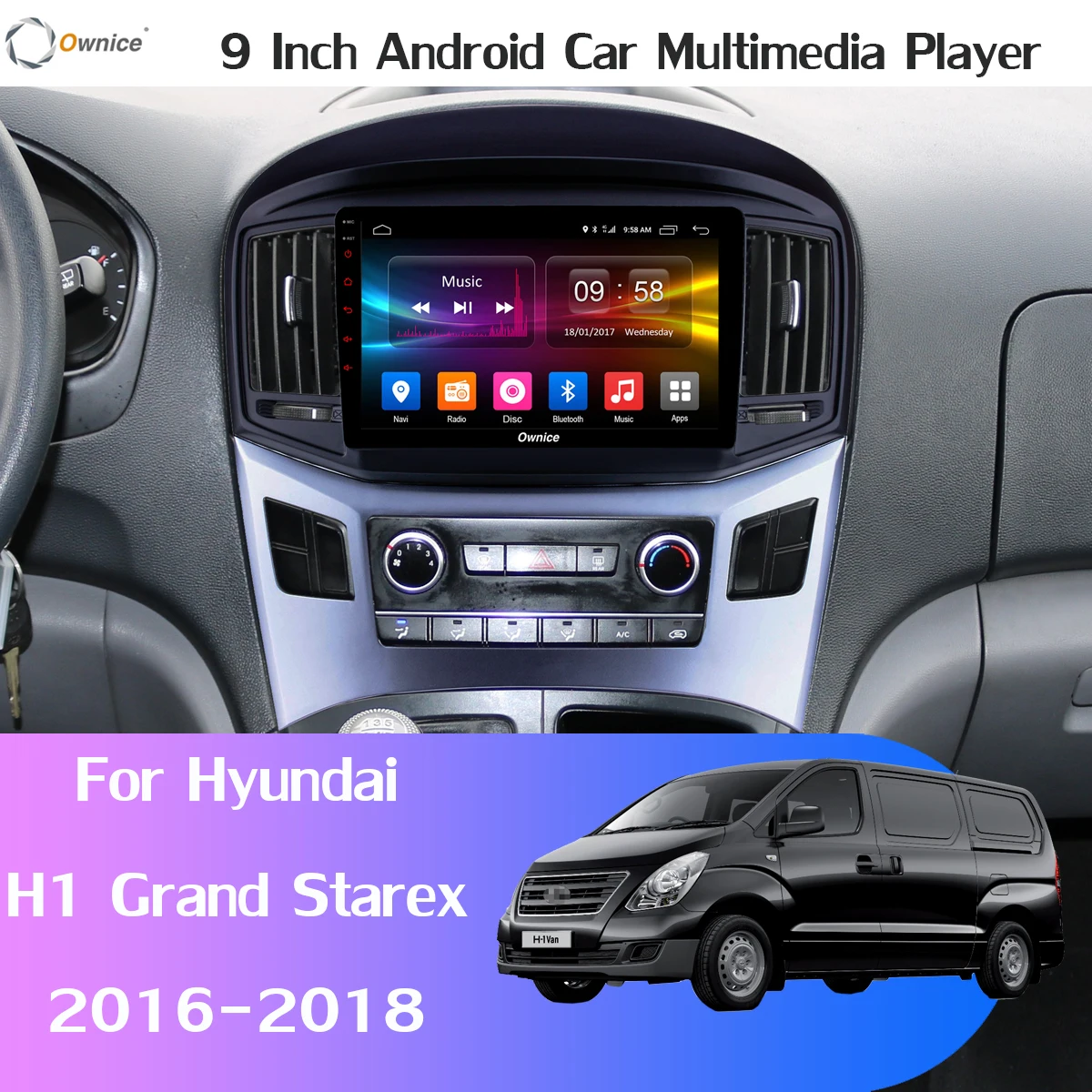 Clearance 360° Panoramic Android 9.0 4G+64G GPS Radio CarPlay SPDIF DSP Car Multimedia Player for Hyundai H1 Grand Starex 2016 2017 2018 1