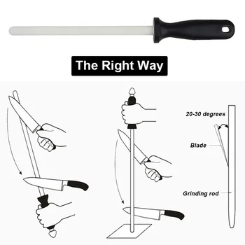 

Grinding Bar Millstone Repair Assistant Ceramic Rod Portable Stick Kitchen Tool For Chefs Sharpener With Handle Alumina Durable