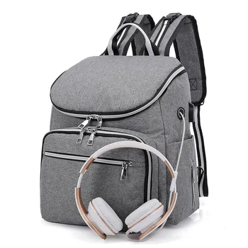 

2019 New bag multi-functional USB headset waterproof Mom bag fashion women's backpack women backpack purse