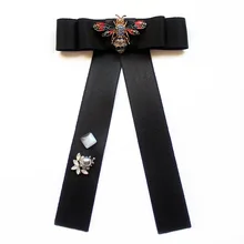 Ручная работа; стразы в виде пчелы галстук-бабочка, Колледж для девочек белая рубашка с цветочным принтом и воротником с банком стюардесса студент профессиональные галстуки-бабочки аксессуары