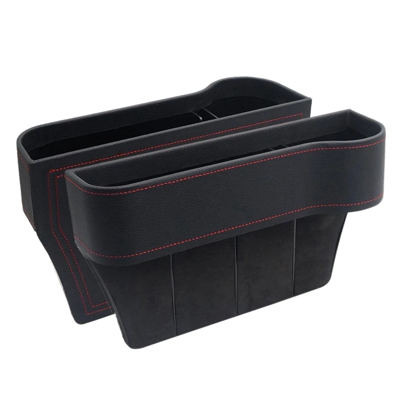 

NEW-Car Seat Gap Filler,Pu Leather Seat Console Organizer Pocket, Catcher Between Seats Organizer For Wallet Cellphone Coins Key