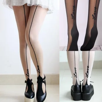 

Winter Summer Club Pantyhose Letter Printed Stockings Women Open Crotch Tights Collant Femme Sexy Tights Medias De Mujer