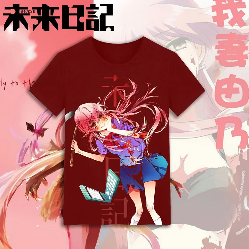 Аниме футболка High-Q унисекс Mirai Nikki Gasai Yuno дневник будущего Джуно Амано юкитерау