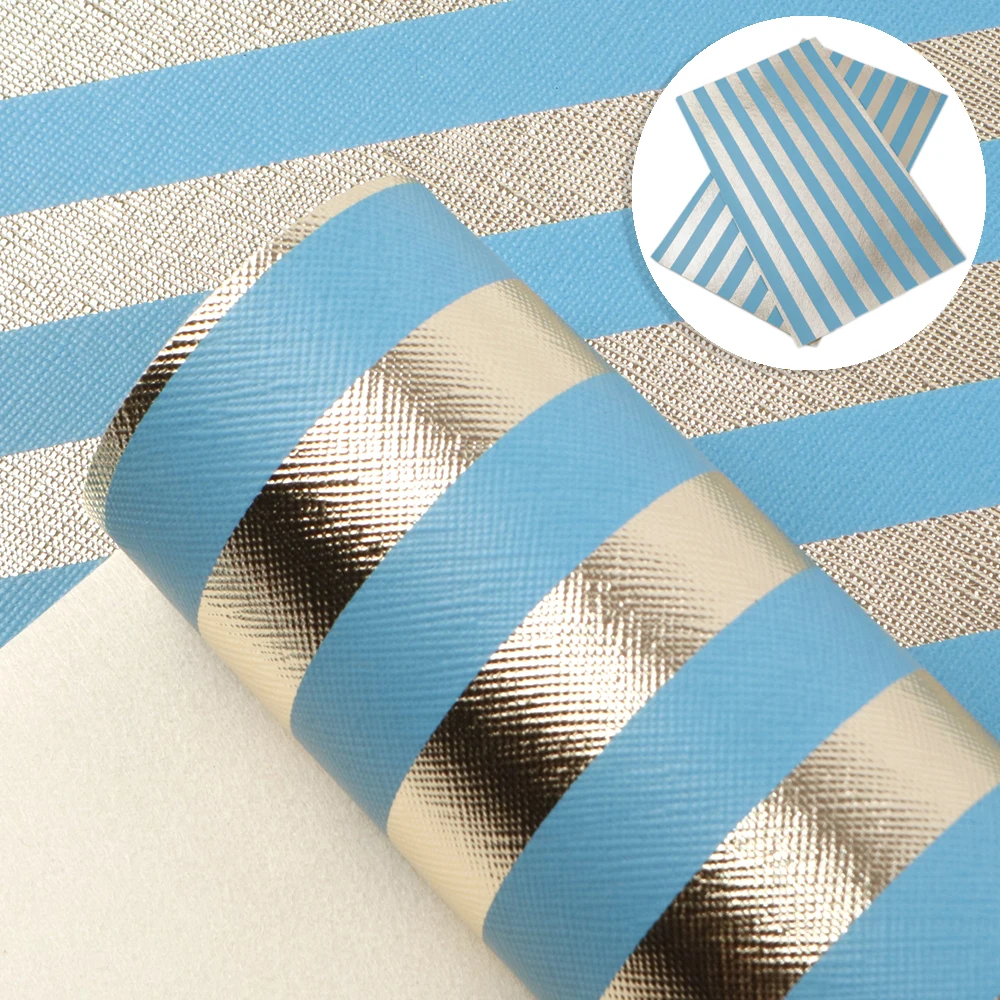 

David accessories 20*34cm Gold Ink Stripe Faux Synthetic Leather Fabric for Bow DIY Handmade Materials,1Yc9224