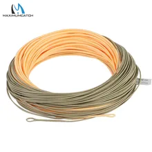 Maximumcatch single handed spey fly fihsing linha WF3F-8F 90ft com 2 laços soldadas pêssego/camo linha de mosca