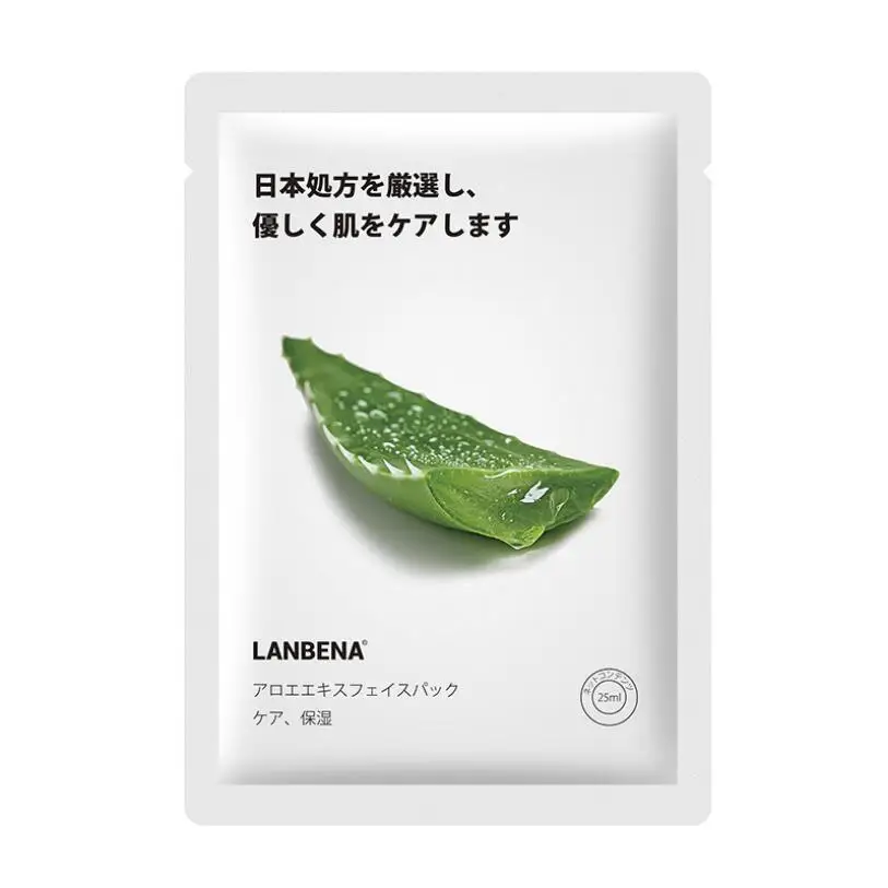 Aloe Mask LANBENA фруктовая маска растительный экстракт Увлажнение восстановление японская формула японская пленочная ткань 25 мл Органическая маска для ухода за кожей - Цвет: Aloe Mask