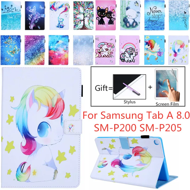 Чехол-подставка для планшета Samsung Galaxy Tab A 8 0 P200 P205 яркий с S Pen 2019 дюймов