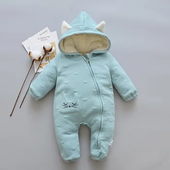 

Newborn baby kids jumpsuit boy and girl padded jacket thick crawl clothing