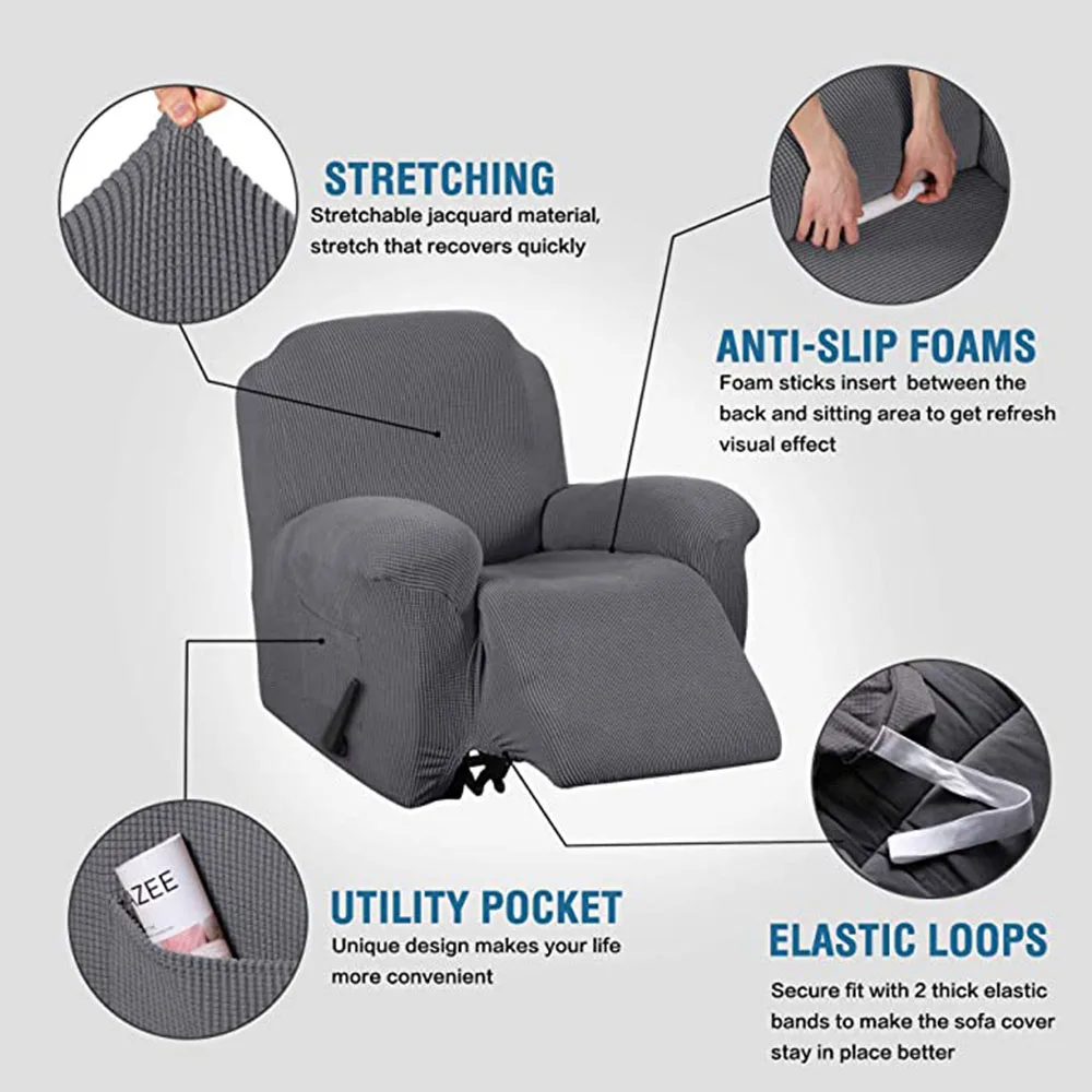Red Wine Waterproof Elastic Recliner Chair Cover All-inclusive Massage Sofa Couch Cover For Living Room 13 Colors chair cover,sofa cover