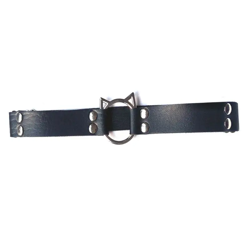 

Women Men Sexy Faux Leather Elasticity Leg Garter Belt Cute Hollow Cat Stretchy Wide Band Thigh Ring Anti-Slip Cosplay Harness